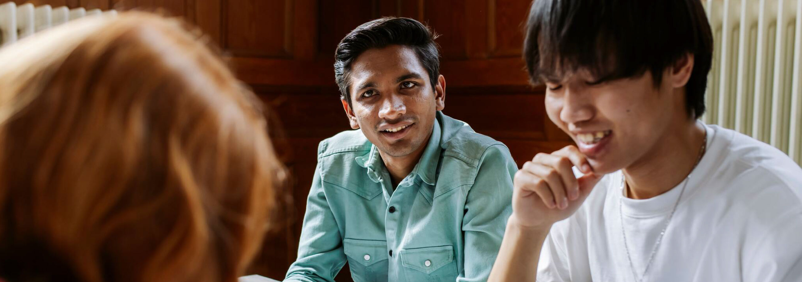 Students in a business meeting